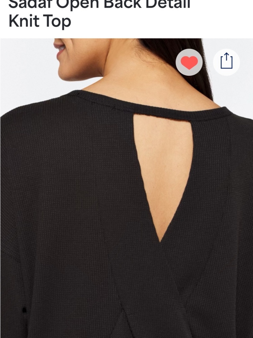 Kaileigh Black Open-Back Knit Sweatshirt - Picture 4 of 9